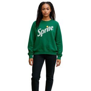 Forever 21 Coca Cola Green Sprite Logo Pullover  Distressed Novelty. Sweatshirt